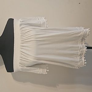 White Pom Pom Top